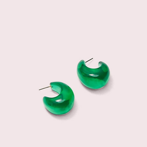 kate spade Jewelry - NWT Kate Spade Adore-ables Huggies Green Earrings